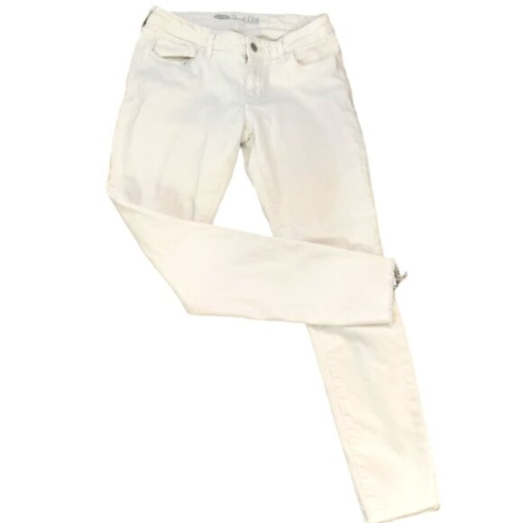 Old Navy The Rockstar Raw Hem Skinny Jeans 8 Reg  (29x28) Bright White 22A - Picture 3 of 8